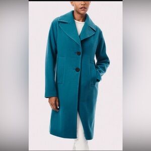 Bernardo- blue cyan wool blend coat